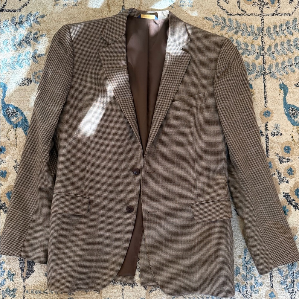 Brooks Brothers Houndstooth Blazer in Brown
